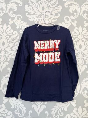 💫4/$25 • The Children's Place "Merry Mode" Navy Long-Sleeve Tee